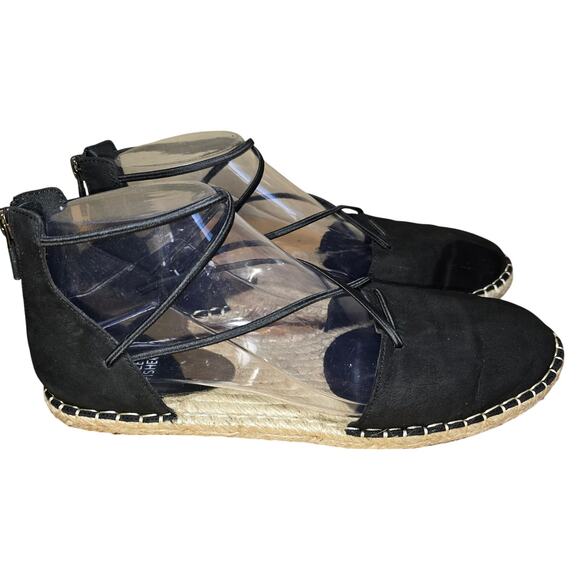 Eileen Fisher Suede Lace Up Espadrille Flat Jute Insole Round Toe Womens Sz 8.5 - Picture 4 of 8